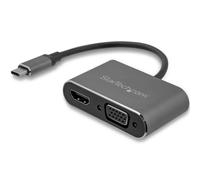 StarTech.com Adaptador USB-C a VGA y HDMI - 2en1 - 4K 30Hz - Gris Espacial - Ada