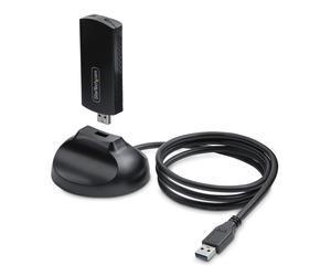StarTech.com Adaptador USB Externo de Red Inalámbrica Wi-Fi 6E para Ordenador de Sobremesa o Portátil - NIC Inalámbrico de hasta 2402Mbps - Antena Plegable - WiFi 2,4/5/6GHz - 802.11b/g/n/ac/ax