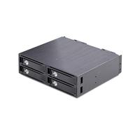 StarTech.com Base de Cesta de 4 Bahías para Disco U.2, se Adapta a una bahía de 5,25", Caja para Rack móvil para SSD NVMe U.2 de 2,5" (SFF-8639), Incluye Cables Mini-SAS HD / bandejas extraíbles