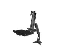 StarTech.com - Brazo de Soporte de Pie y Sentado Ajustable VESA para Monitores de hasta 24 Pulgadas con Soporte para Teclado y R