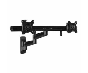 StarTech.com Brazo para Dos Monitores de Instalación en Pared - Soporte Ergonómico Articulado VESA x2 Monitores de 24" - Barra Transversal de Ajuste Sincronizado - Inclinación/Giro/Rotación - Soporte 