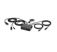 StarTech.com Cable Switch KVM Híbrido de 2 Puertos USB-C HDMI - 4K 60Hz - KVM Compacto con Cable Integrado de 1,8m USB-A/HDMI/Audio y USB Tipo C de 1,2m - Alimentado por el Bus (C2-H46-UAC-CBL-KVM)
