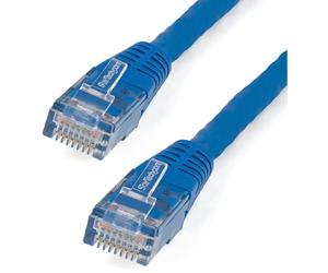 StarTech.com C6PATCH6BL - Cable de Red 1,8m (Categoría Cat6 UTP RJ45 Gigabit Ethernet ETL Patch Moldeado) Azul