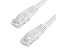 StarTech.com, C6PATCH7WH, Cable Ethernet Cat 6 Gigabit de 2 m, 650 MHz, 100 W, PoE, RJ45 UTP, Cable Moldeado de conexión con Alivio de tensión, cableado Probado por Fluke Certificado UL/Tia, Blanco