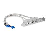 StarTech.com Cabezal Bracket 4 puertos USB 2.0 Conexión a Placa Base - 4x USB A Hembra - 2x IDC 10 Pines Hembra