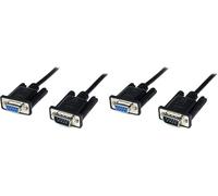 StarTech.com Cable 1m Módem Nulo Null Serie Serial DB9 Hembra a Macho - Negro (Paquete de 2)