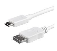StarTech.com Cable 1m USB C a DisplayPort 1.2 de 4K a 60Hz - Adaptador Convertidor USB Tipo C a DisplayPort - HBR2 - Conversor USBC con Modo Alt - Compatible con Thunderbolt 3 - Blanco (CDP2DPMM1MW)