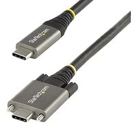 StarTech.com Cable 50cm USB-C con Tornillos Laterales de Fijación - 10Gbps - Cable USB Tipo C USB 3.1/3.2 Gen 2 - con Carga por Entrega Alimentación PD de 100W (5A), Modo Alt DP (USB31CCSLKV50CM)