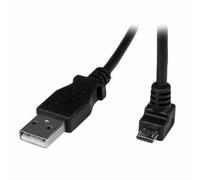 StarTech.com Cable Adaptador 2m USB A Macho a Micro USB B Macho Acodado en Ángulo hacia Abajo para Teléfono Móvil