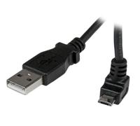 StarTech.com Cable Adaptador 2m USB A Macho a Micro USB B Macho Acodado en Ángulo hacia Arriba para Teléfono Móvil - Cable USB (2.0, USB A, Micro-USB B, 12,5 cm, 22,5 cm, 1 cm) Negro