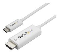 StarTech.com Cable de 1m USB C a HDMI - Cable Adaptador de Vídeo USB Tipo C a HDMI 2.0 4K de 60Hz - Compatible con Thunderbolt 3 - Portátil a Monitor HDMI - Modo Alt DP 1.2 HBR2 - Blanco