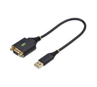 StarTech.com Cable Adaptador USB a Módem Nulo Serie DCE de 30cm - con Retención