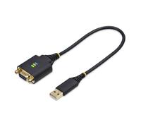 StarTech.com Cable Adaptador USB a Módem Nulo Serie DCE de 30cm - con Retención COM - FTDI - RS232 - Windows/macOS/Linux