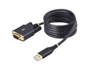 StarTech.com Cable Adaptador USB a Serie DB9 RS232 FTDI de 2m - Retención COM - Tornillos DB9 Intercambiables - USB-A a DB9 RS232 - Protección ESD - Windows/macOS/Linux