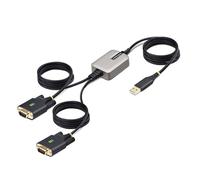 StarTech.com Cable Adaptador USB a Serie de 2 Puertos - 4m - Retención COM - FTDI - Conversor USB a DB9 RS232 Serial