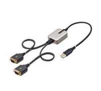 StarTech.com Cable Adaptador USB a Serie de 2 Puertos - 60cm - Retención COM - F
