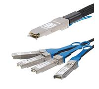 StarTech.com Cable Breakout de 3m QSFP+ Direct-Attach Twinax MSA - 40GbE | Sin codificar, Ethernet 40GbE por cobre, Bajo consumo eléctrico