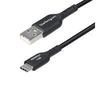 StarTech.com Cable Cargador USB-A a USB-C de 1m - Cable Adaptador USB-A a USB Tipo C - 3A - USB 2.0 - TPE - M/M - Negro