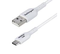 StarTech Cable cargador USB-A a USB-C 1 m - 3A - USB 2.0 - TPE - M/M - Blanco