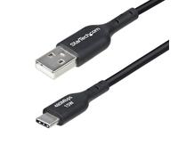 StarTech.com Cable Cargador USB-A a USB-C de 1m - Cable Adaptador USB-A a USB Tipo C - 3A - USB 2.0 - TPE - M/M - Negro