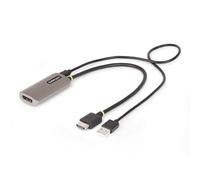 StarTech.com Cable Conversor Adaptador Activo de 30cm HDMI 2.1 a DisplayPort 1.4-8K60Hz - Alimentado por el Bus USB