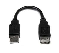 StarTech Extensor USB A 2.0 USBEXTAA6IN macho a hembra 15 cm (6 in) alta velocidad Negro