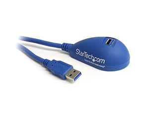 StarTech.com Cable de 1,5m de Extensión Alargador USB 3.0 (5Gbps) SuperSpeed - Base Dock - Macho a Hembra USB A - Extensor de Sobremesa - Azul