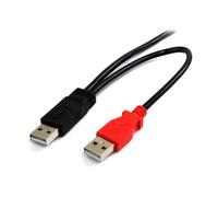 StarTech.com Cable de 1,8m USB 2.0 en Y para Discos Duros Externos - Cable Mini B a 2x USB A