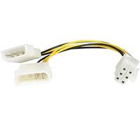 StarTech Cable adaptador LP4 a PCI Express 6 pines 15 cm Negro