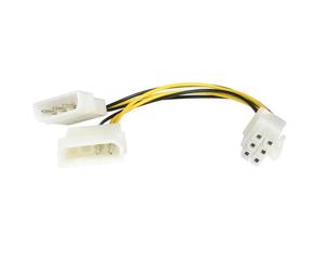 StarTech.com Cable de 15cm Adaptador de Alimentación de LP4 a PCI Express de 6 Pines para Tarjeta Gráfica