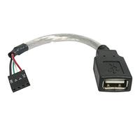 StarTech.com Cable de 15cm Adaptador Extensor USB 2.0 a IDC 4 pines - Conector a Placa Base - Hembra a Hembra
