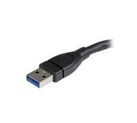 StarTech.com Cable de 15cm Extensor USB 3.0 - Alargador USB 3.0 SuperSpeed Negro