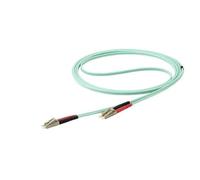 StarTech.com Cable de 15m de Fibra Óptica Multimodo Dúplex 50/125 LC a LC - Aqua - OM4 - LSZH