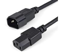 StarTech Cable de extensión de alimentación PXT1001M – 1 m, C14 a C13, 10 A 125 V, 18 AWG, UL