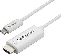 StarTech.com Cable de 1m USB C a HDMI - Cable Adaptador de Vídeo USB Tipo C a HDMI 2.0 4K de 60Hz - Compatible con Thunderbolt 3 - Portátil a Monitor HDMI - Modo Alt DP 1.2 HBR2 - Blanco