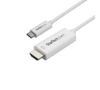 StarTech.com Cable de 1m USB C a HDMI - Cable Adaptador de Vídeo USB Tipo C a HDMI 2.0 4K de 60Hz - Compatible con Thunderbolt 3 - Portátil a Monitor HDMI - Modo Alt DP 1.2 HBR2 - Blanco