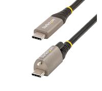 StarTech.com Cable de 1m USB-C con Tornillo Superior de Fijación -10Gbps - Cable Tipo C USB 3.1/3.2 Gen 2 - con Carga por Entrega de Alimentación PD de 100W (5A), Modo Alt de DP (USB31CCTLKV1M)