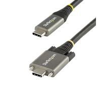 StarTech.com Cable de 1m USB-C con Tornillos Laterales de Fijación - 10Gbps - Cable USB Tipo C USB 3.2 Gen 2 - con Carga por Entrega Alimentación PD de 100W (5A), Modo Alt DP (USB31CCSLKV1M)