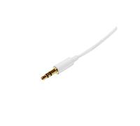StarTech.com Cable de 2 metros Delgado de Audio Estéreo Mini Jack de 3,5mm - Blanco - Macho a Macho