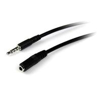 StarTech Cable extensor Jack 3,5 mm estéreo 4 pines Macho-Hembra 1 m Negro