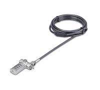 StarTech.com Cable de 2m Universal de Seguridad para Portátiles - Cable con Candado de Combinación para Portátiles Compatible con Noble Wedge/Nano/K-Slot - Anticorte - Antirrobo (UNIVC4D-LAPTOP-LOCK)