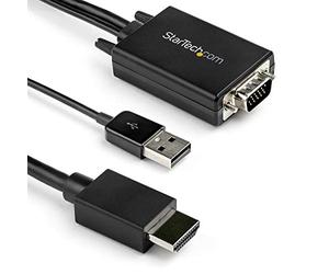 StarTech.com Cable de 3m Adaptador VGA a HDMI con Audio USB - Conversor VGA a HDMI Activo 1920 x 1080 - Macho a Macho (VGA2HDMM3M)