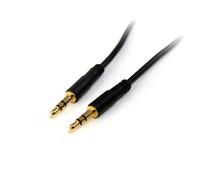 StarTech Cable de audio 3,5 mm estéreo MU15MMS delgado macho a macho conectores chapados en oro 4,6 m