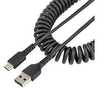 StarTech Cable de carga USB A a USB-C R2ACC-50C-USB-CABLE, 50 cm, USB 2.0, fibra de aramida, negro