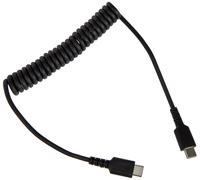 StarTech.com Cable de 50cm de Carga USB C a USB C, Cable USB Tipo C Rizado de Ca