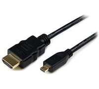 StarTech.com Cable de 50cm Micro HDMI a HDMI con Ethernet - Vídeo de 4K a 30Hz - Cable Adaptador Conversor Micro HDMI Tipo D de alta velocidad a HDMI 1.4 - HDMI UHD - Macho a Macho