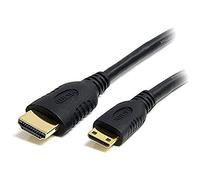 StarTech.com Cable de 50cm Mini HDMI a HDMI con Ethernet - Adaptador Mini HDMI a HDMI de Alta Velocidad 4K 30Hz - Mini HDMI Type-C a Monitor HDMI - Cable Durable Convertidor de Vídeo (HDACMM50CM)