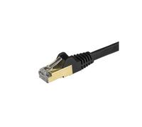 StarTech.com - Cable de 7,5m de Red Ethernet Cat6a Negro sin Enganches con Alambre de Cobre