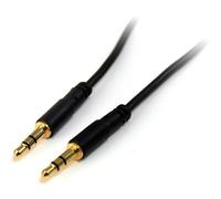 StarTech.com Cable de audio de 3,5 mm, cable de audio delgado de 3,5 mm, conectores chapados en oro, macho/macho, cable auxiliar (MU1MMS) (el embalaje puede variar)
