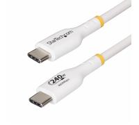 StarTech.com Cable de Carga para Portátil USB-C 4m - Cable USB Tipo C - Blanco - USB-IF - PD 240W EPR - Exterior TPE - M/M